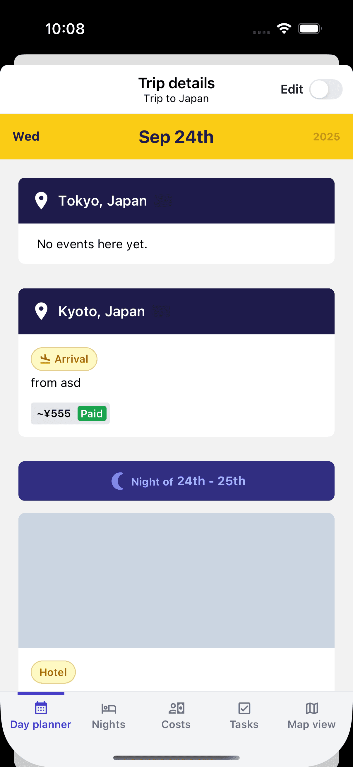 Planner.travel interface